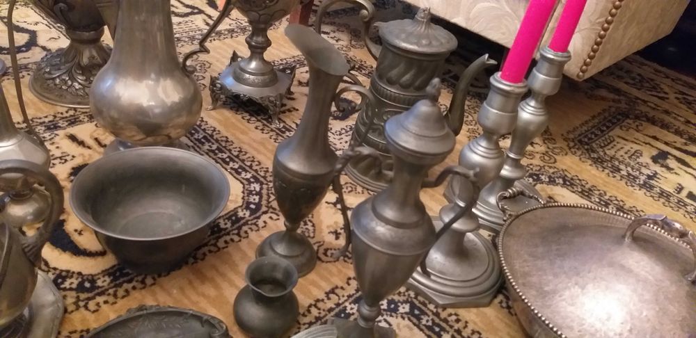 estanho várias peças estanho novo e velho