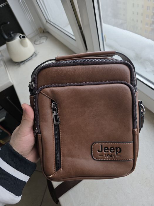 Torba męska Saszetka Nerka Brązowa skórzana