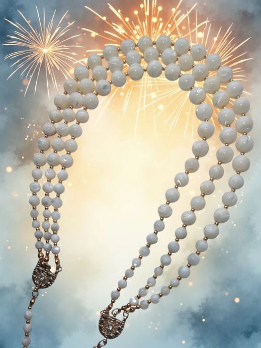 Білосніжне намисто з перламутру