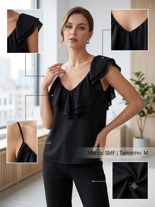 Blusa SMF preta tamanho M