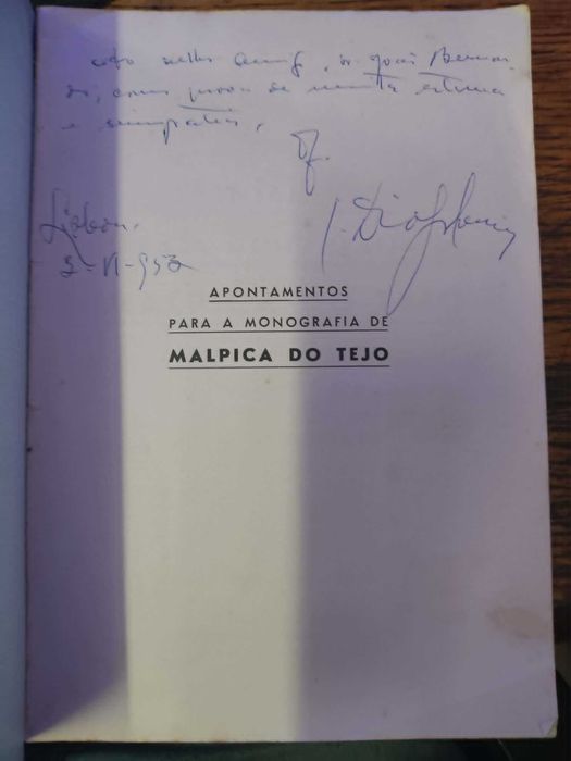 Livro "Apontamentos para a Monografia de Malpica do Tejo", escrita pelo Prof. J. Diogo Correia