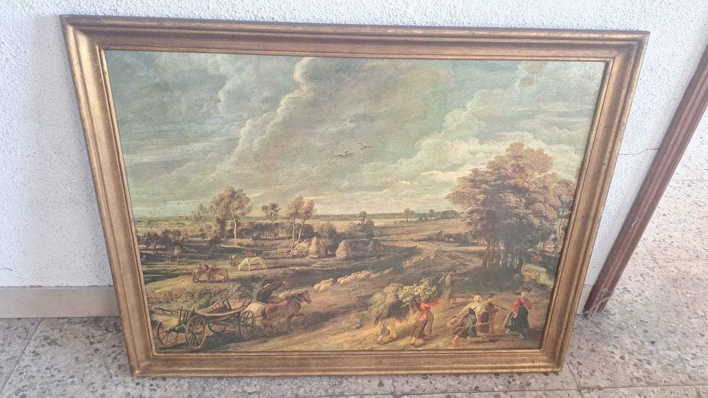 Quadro Clássico "O Regresso dos Camponeses" de Rubens – Moldura Dourada