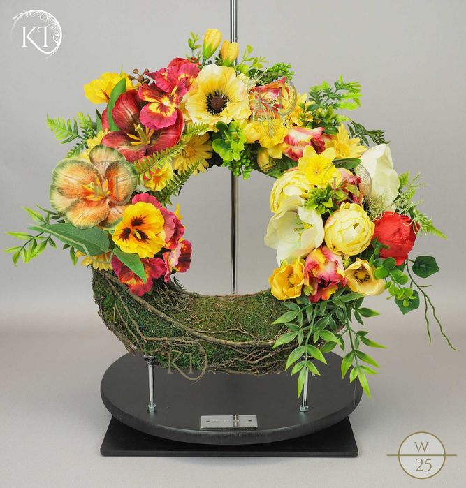 Wianek z faszyny z mchem, Stroik, Dekoracja