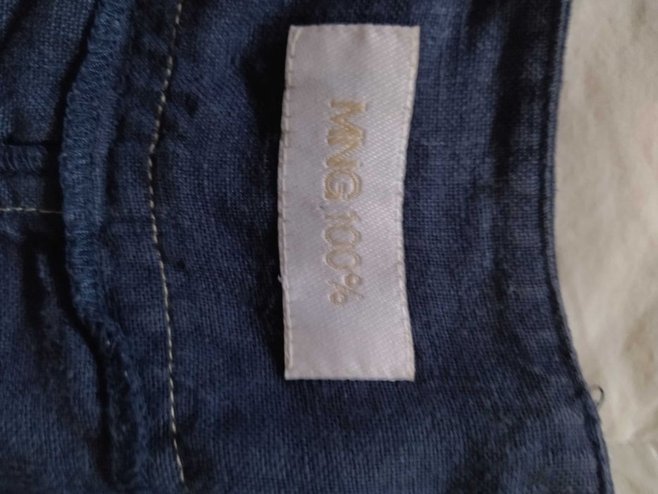 #SAIA #MANGO Saia azul 100% algodão Azul