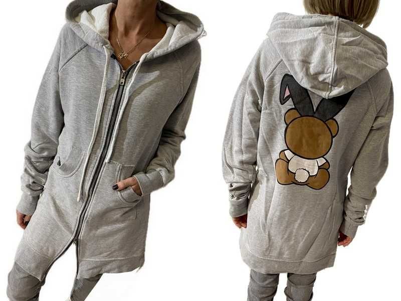 Minouu long bluza kardigan z króliczkiem - królik rabbit M