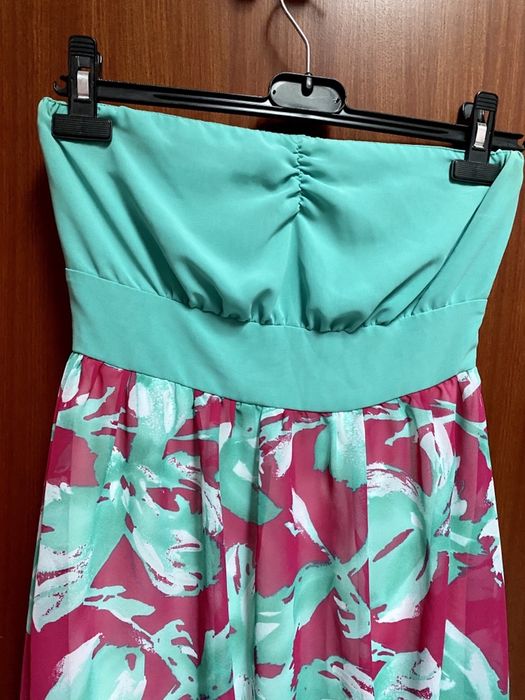Vestido Curto Abalonado Rosa e Verde Menta (34)