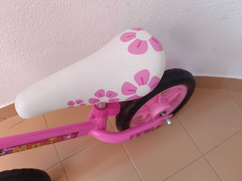 Bicicleta de Aprendizagem Roda 10'' Rosa Minnie Mouse