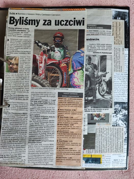 Żużel ROW Rybnik Informacje Wycinki z Gazet Segregator