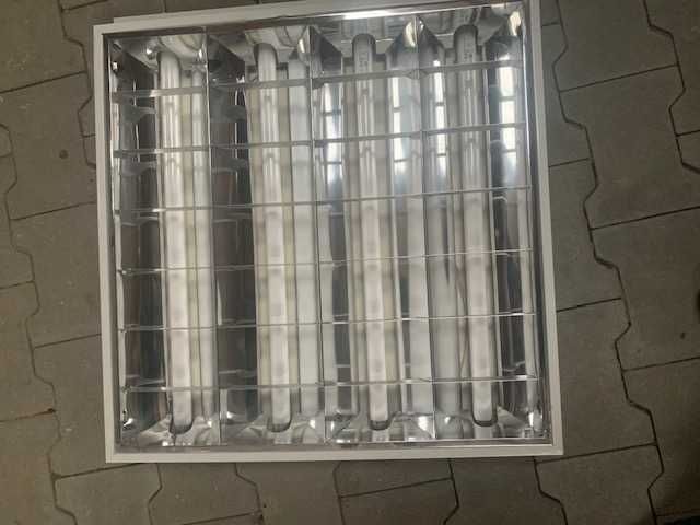 Lampy podtynkowe przemysłowe rastrowe, używana, sprawna 60/60 - 40 szt