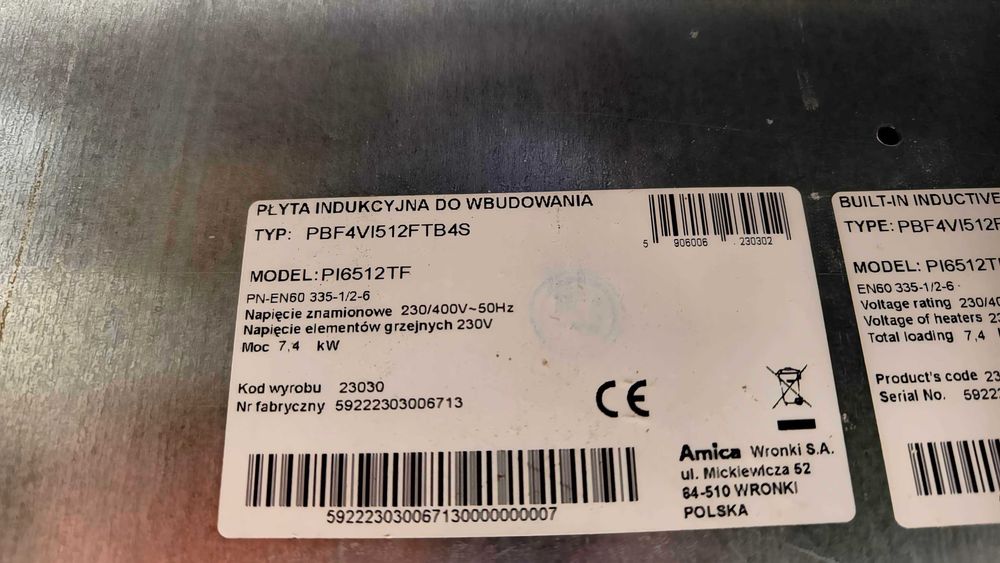 Płyta indukcyjna Amica PI6512TF