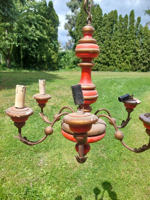 Stary żyrandol lampa sufitowa PRL