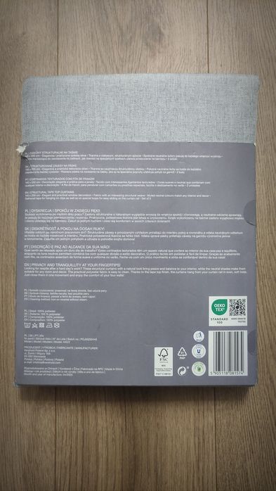Zasłony dekoracyjne 140×250 cm – szare na taśmie – 2 szt. – NOWE - str