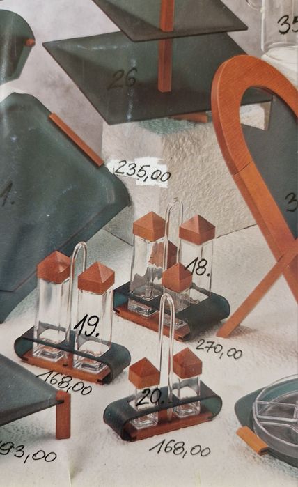 Designerski PRZYPRAWNIK z 2 pojemnikami szklanymi,włoski z Biesse