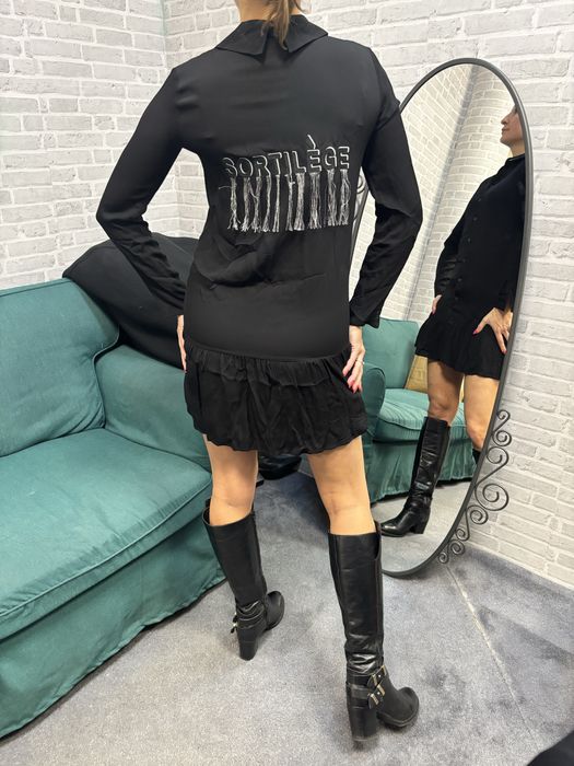 Patrizia Pepe sukienka viscose wiskoza frędzle szyfonowa falbanka xs s