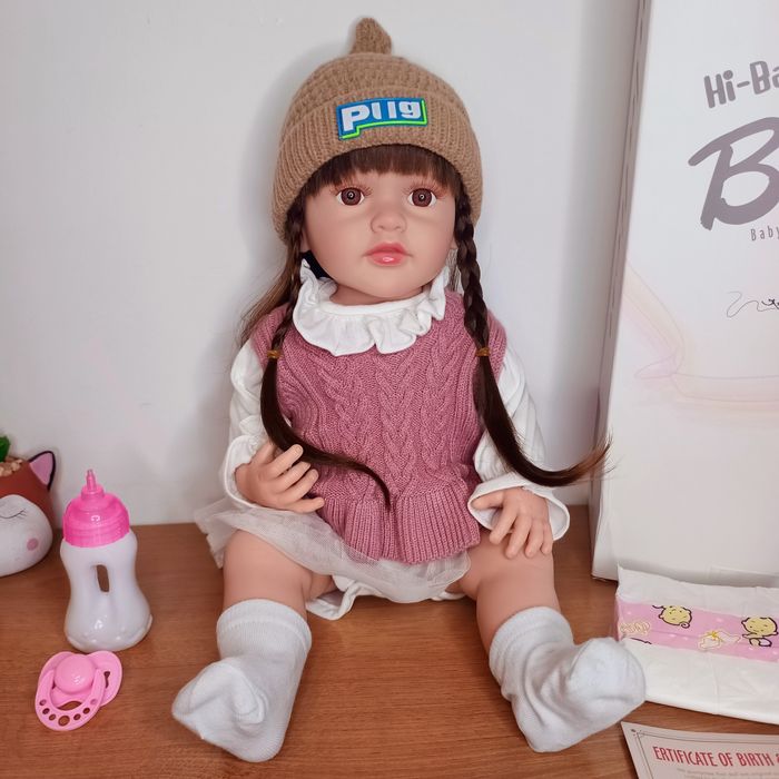Лялька реборн 55 см реалістична,функціональна,вінілова,бебіборн reborn