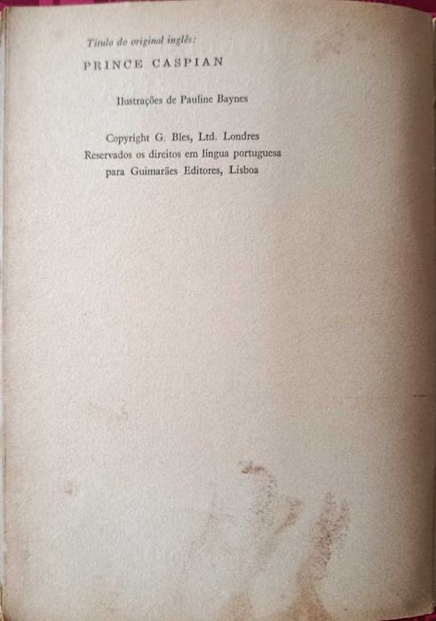 O Príncipe na Ilha Mágica, livro, C.S.Lewis, edição  portuguesa, 1961