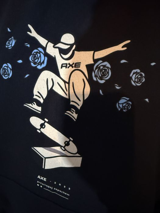 Bluza merch by Prosto , Axe , czarna z kapturem , L , hoodie