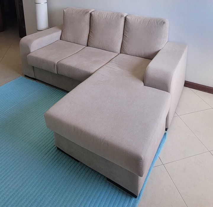 Sofá com Chaise Longue Reversível Camel – Como Novo
