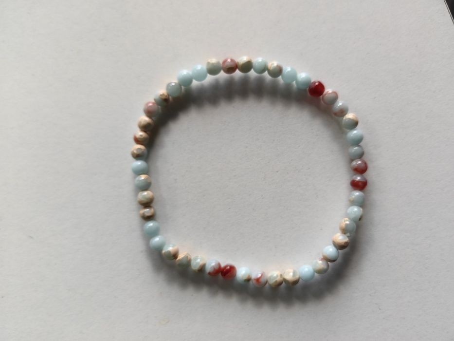 Bransoletka jaspis cesarski. Handmade, nowa.