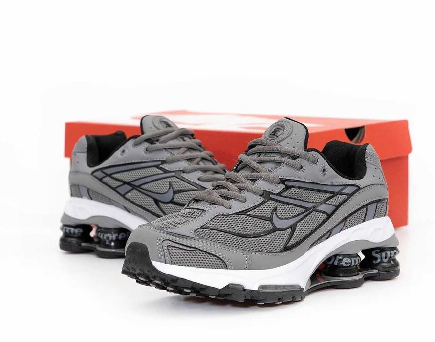 Мужские кроссовки Nike Х Supreme Shox Ride 2 Grey Premium. 41-45