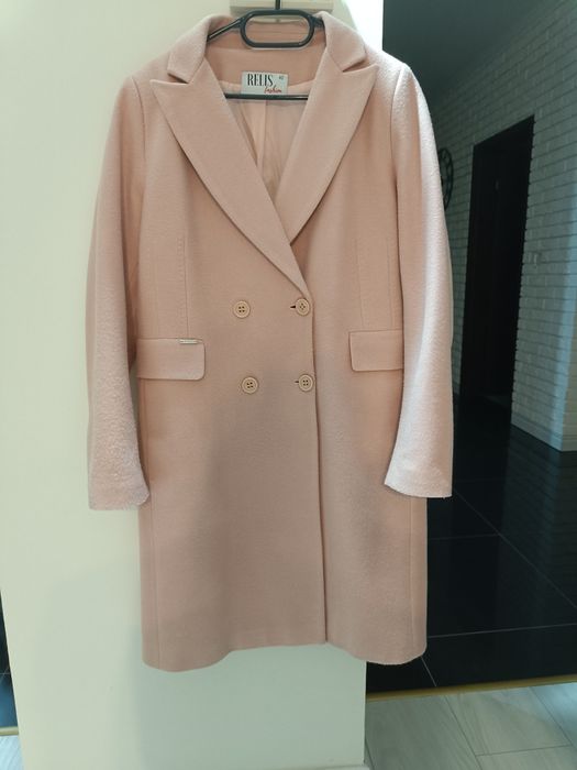 Płaszcz damski pudrowy róż 42