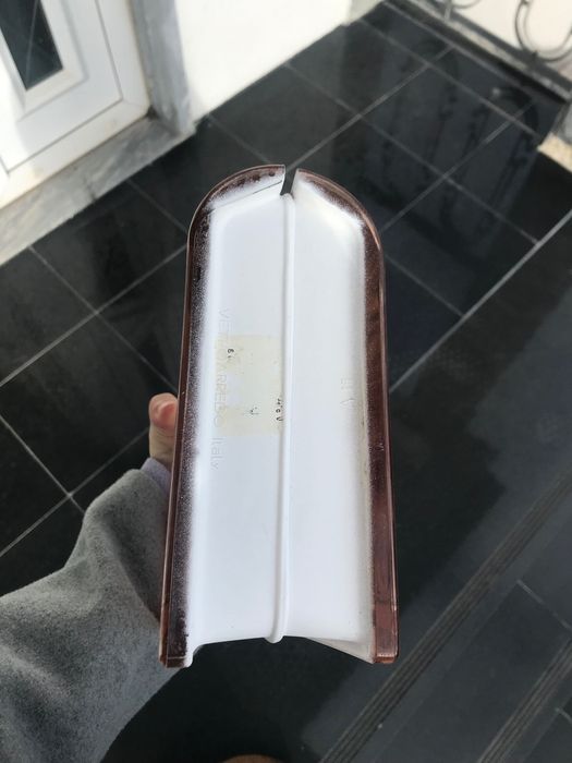 Bloco de vidro terminal linear (ondulado rosa)