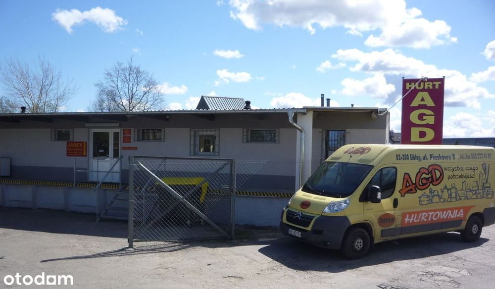 Lokal Handlowy Magazyn 1010m2 Elbląg ul. Piaskowa rampa działka 1837m2