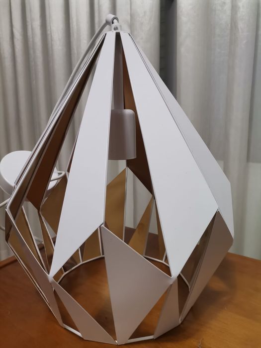 Candeeiro de teto Carlton branco ouro