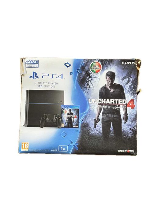 PlayStation 4 1TB (CUH-1216B) + Comando + Jogos + Selo Intacto