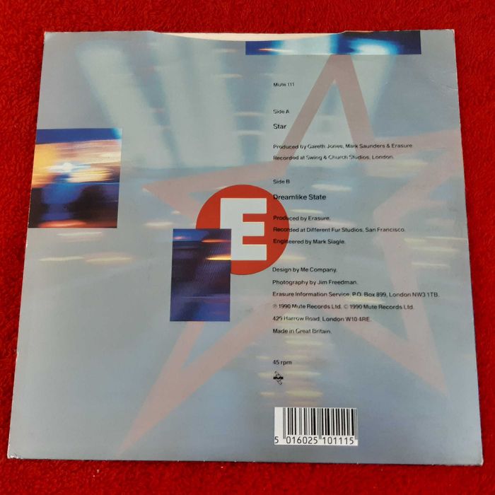 Disco Vinil Single Erasure - Star / Dreamlike State