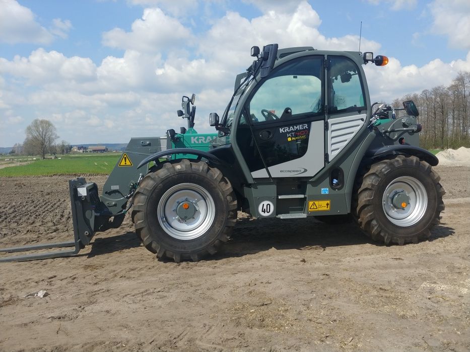 Usługa ładowarką teleskopową KRAMER407 wynajem Sadlinki/Mareza/Karpiny