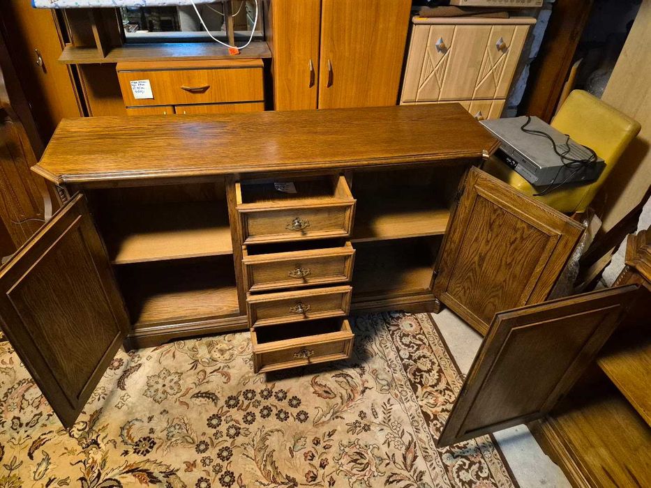 Meble dębowe komoda witryna meble dębowe komplet przecena !!