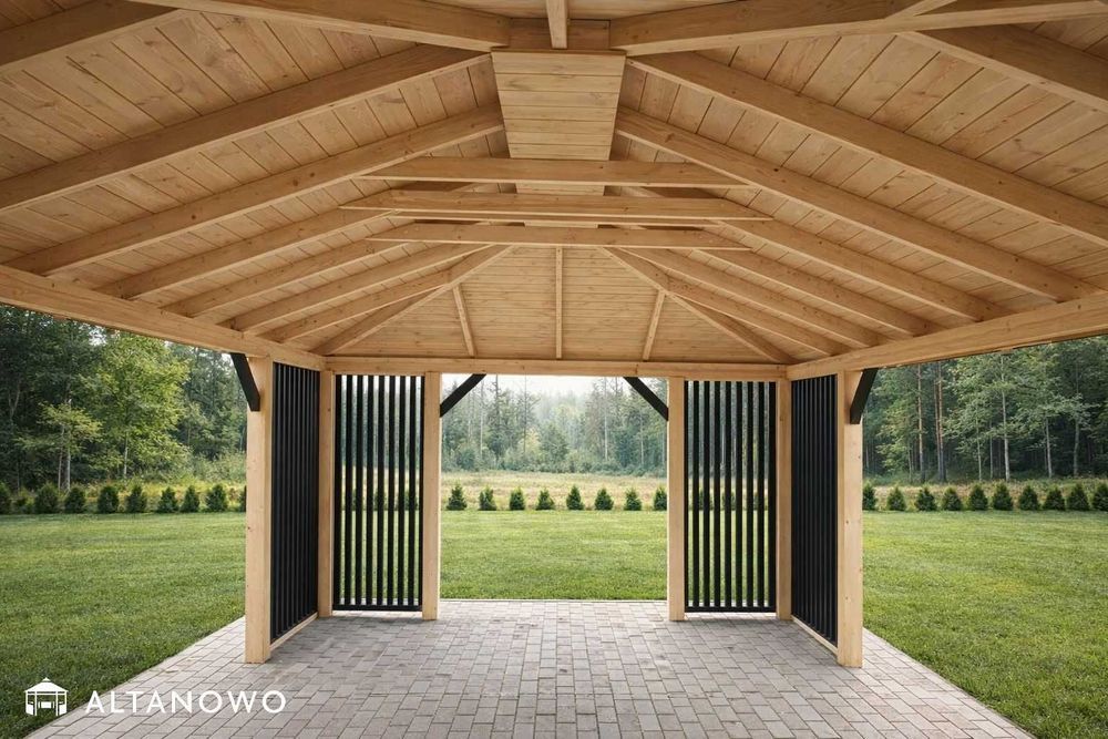 Altana nowoczesna drewniana 3x4m do ogrodu ogrodowa | producent | rod