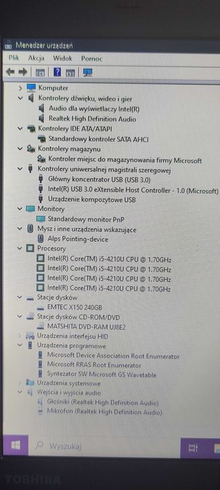 Toshiba Satellite - 15,6 cala - Core i5 4x2,70 GHz -8GB Ram -240GB SSD