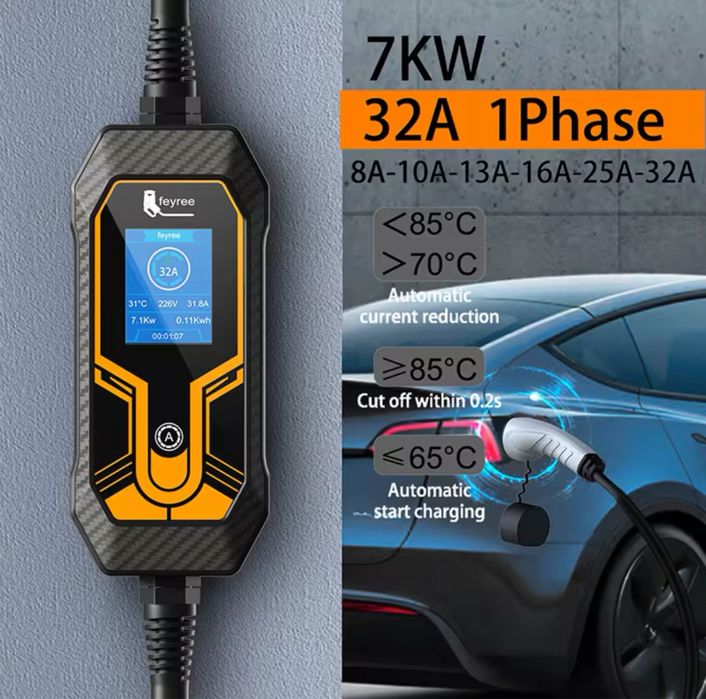 Зарядка до електромобіля Зарядний пристрій Feyree Type1  7KW 32A