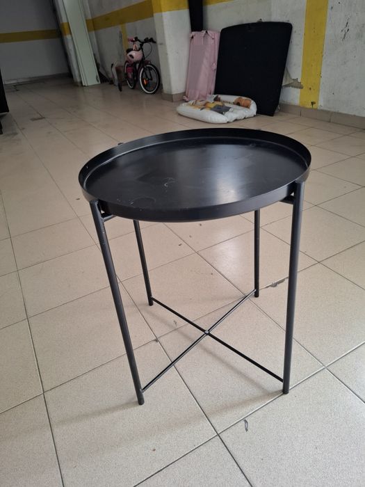 Mesa-tabuleiro, preto, 45x53cm modelo GLADOM