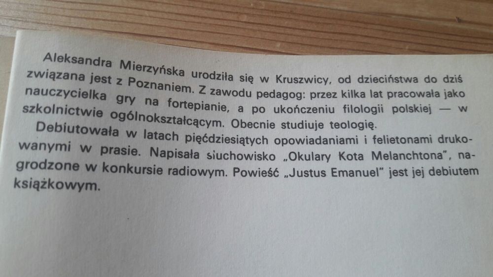 "Justus Emanuel", Aleksandra Mierzyńska