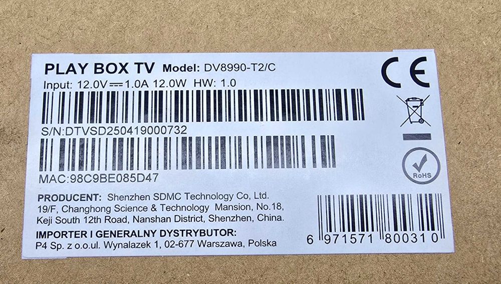 Dekoder Play Box DV8990-T2c