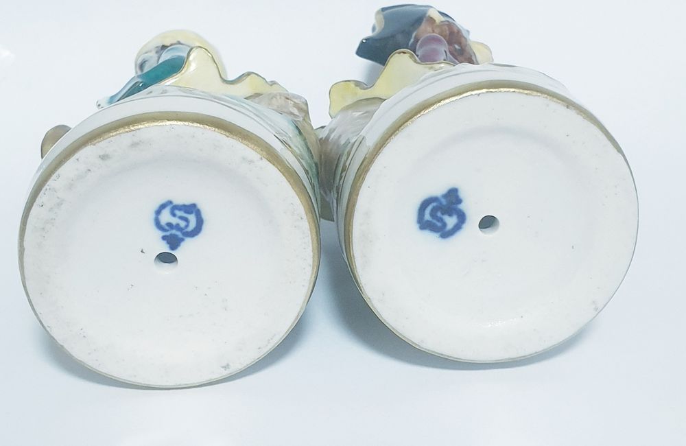 Raras antigas figuras "banda de macacos" em porcelana alemã Sec. XIX