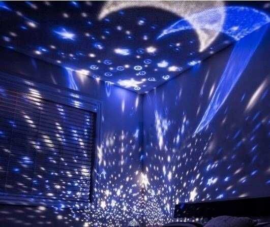 Projektor gwiazd kosmosu nieba księżyca obrotowy 360 stopni lampka