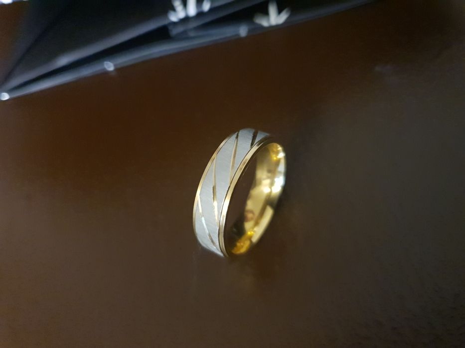 Złota Srebrna Obrączka Męska 6mm