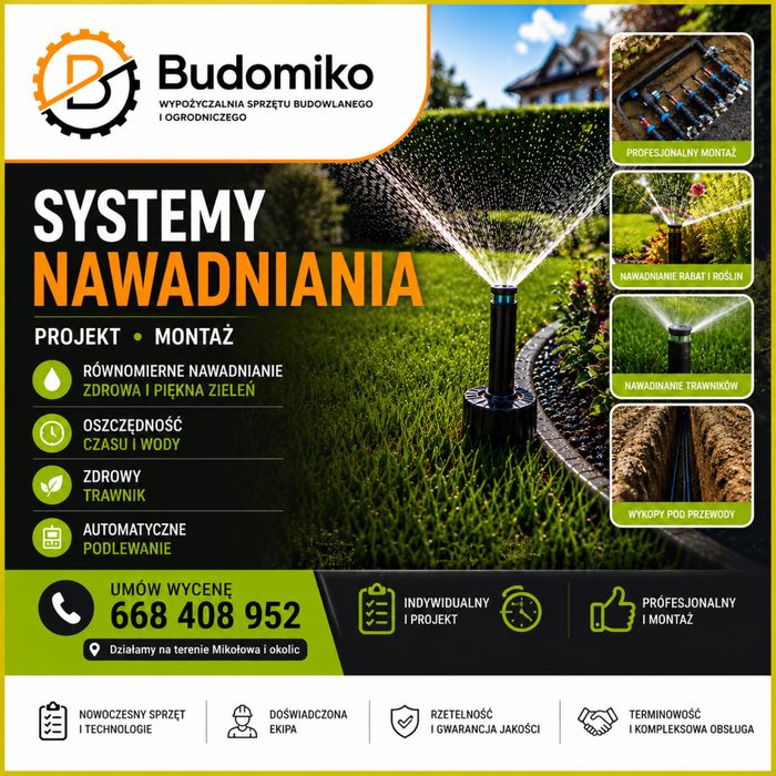 System nawadniania ogrodu  projekt, montaż/ automatyczne nawadnianie