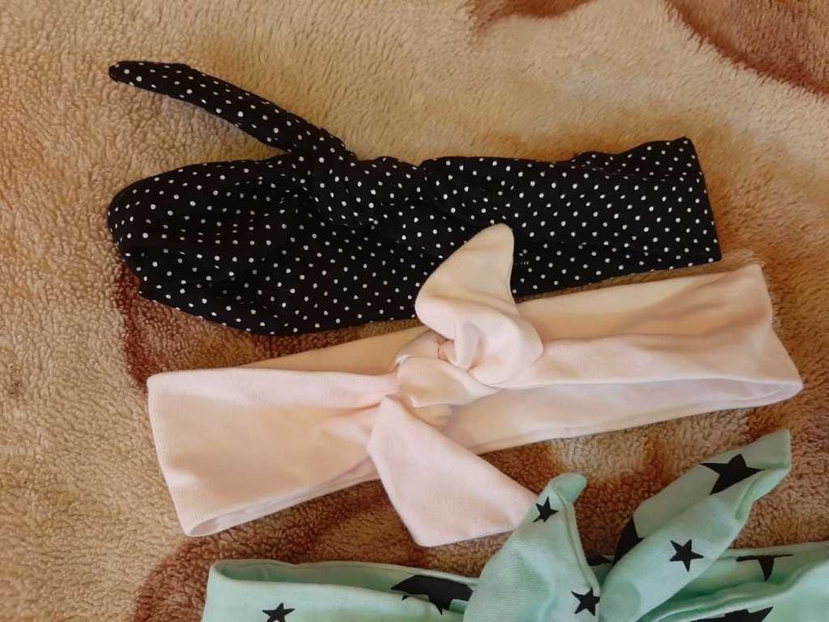 Opaski kokardki na głowę 2-4 lata 7 sztuk