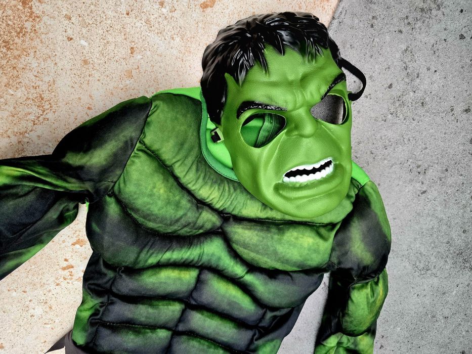 Strój przebranie dla dzieci Hulk z maską rozm M nowy