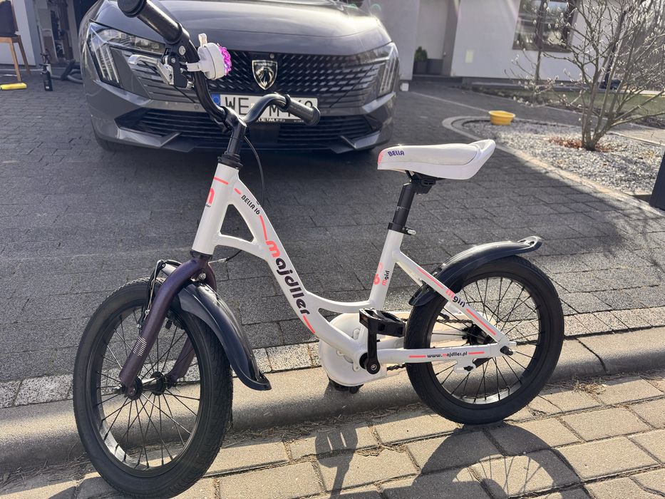 Rower Dzięcięcy Majdller 16″ BELLA Śląsk biały różowy fiolet