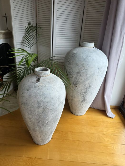 Unikatowe, Ręcznie Robione Wazony Podłogowe XXL – Styl Wabi-Sabi / Śródziemnomorski