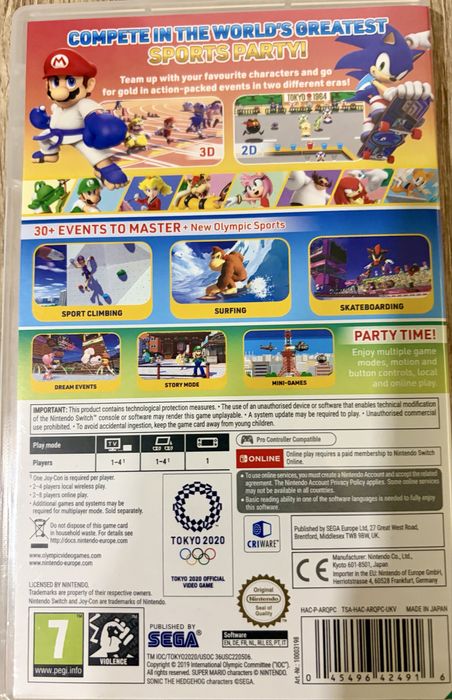 Gra Mario Sonic at the Olympic Games Nintendo Switch