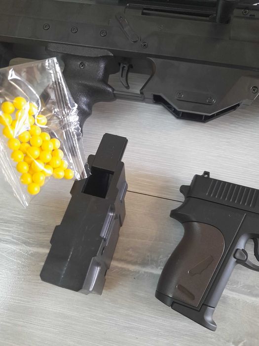 Снайперская винтовка Д83см на пульках 6мм, Фонарик, лазер, оптика + Пи