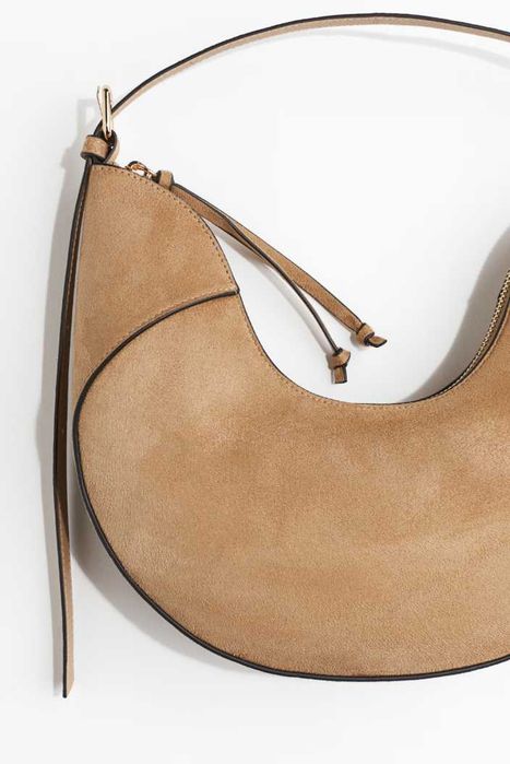 H&M beżowa torebka na ramię U-shape 1289639004