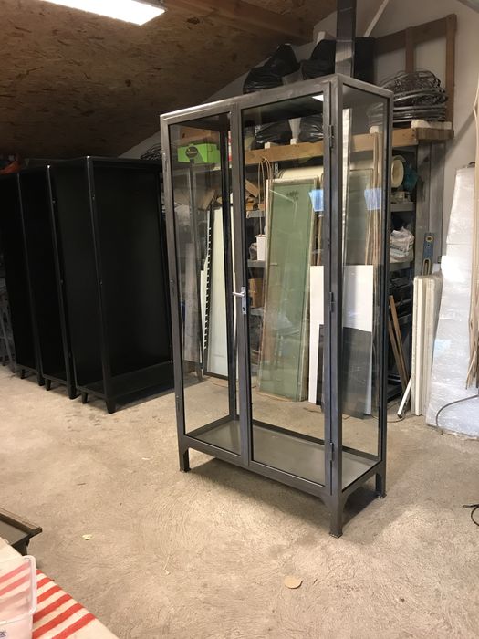 Szafa metalowa LOFT medyczna INDUSTRIALNA witryna szklana